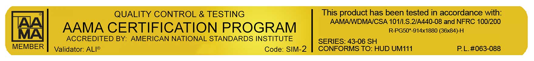AAMA Gold Label Certification Program Simonton Windows Doors 世界杯
